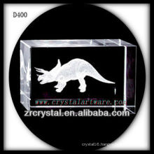 K9 3D Laser Crystal Rectangle with Dinosaur Inside